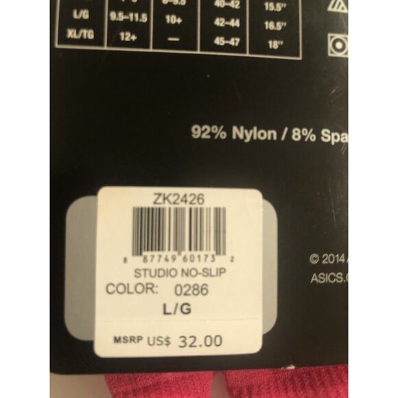 2 ASICS Womens Performance Compression Knee High Toeless No Slip Lg Socks Pink - Picture 9 of 9